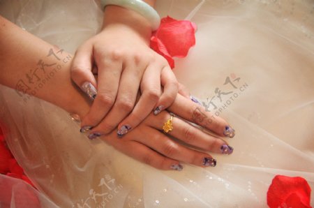 新娘的手图片
