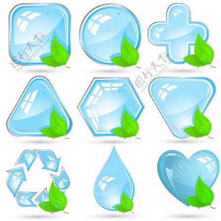 水晶环保图标矢量素材图片