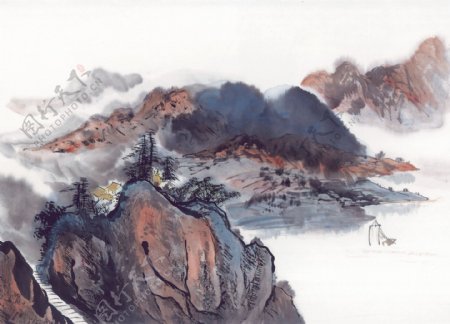 山峰山峦峰回路转山沟山脉山顶中华艺术绘画
