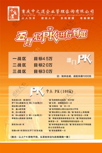 五月企业业绩PK海报