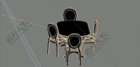 室内装饰家具桌椅组合413D模型
