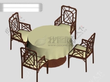 3d时尚西式圆桌椅
