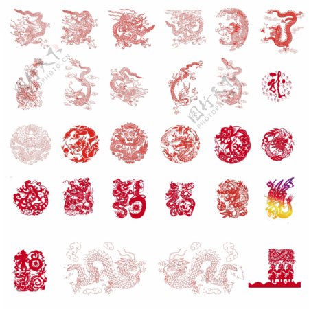 2012龙年元素龙纹标志图片