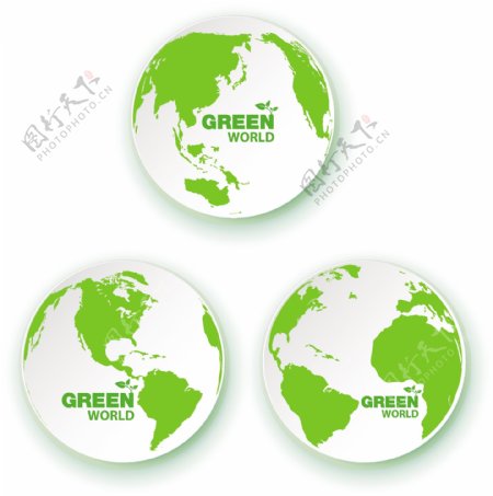 绿色地球标签图片