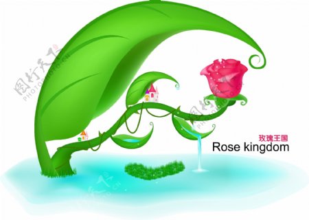 卡通童话玫瑰王国矢量素材1