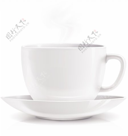 白色咖啡杯矢量设计