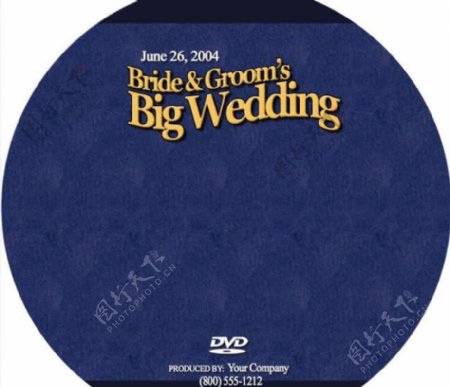 婚庆DVD光盘封面标签模板PSD素材