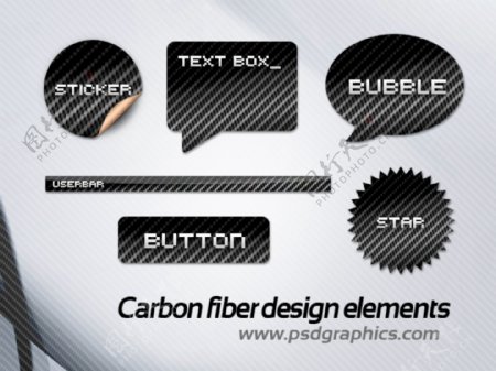 碳纤维的界面设计元素psd