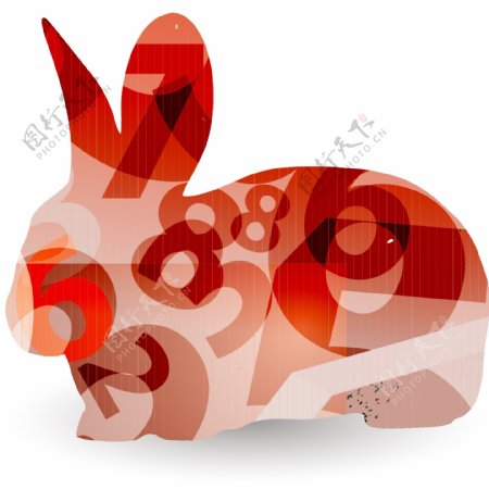 印花矢量图成熟优雅女装可爱动物兔子红色免费素材