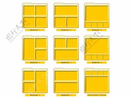黄色窗户格子矢量素材