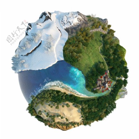创意海岛地球素材图片