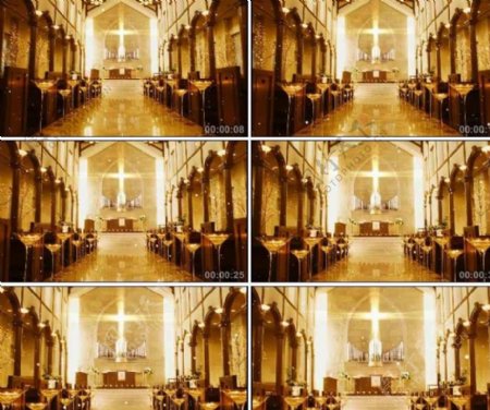 古典婚礼教堂动态视频