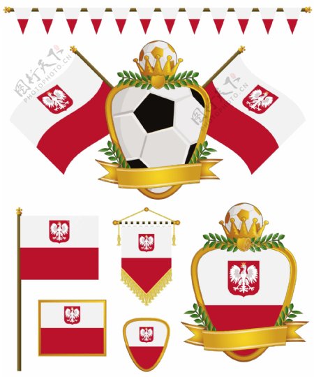 足球国旗标志标签图片
