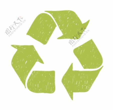 绿色生态循环的标志PSD手绘矢量