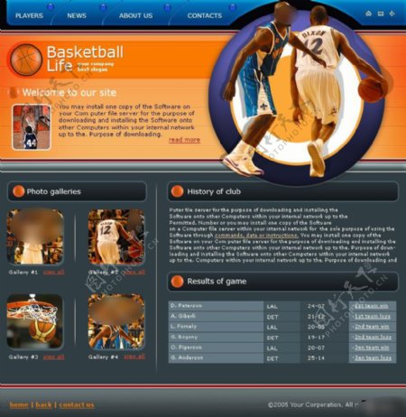 体育篮球类网页设计