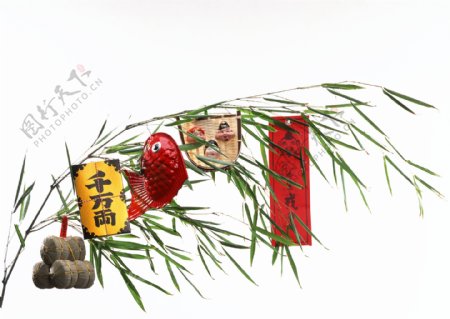 岛国节日风景木偶小饰品玩具面具竹子