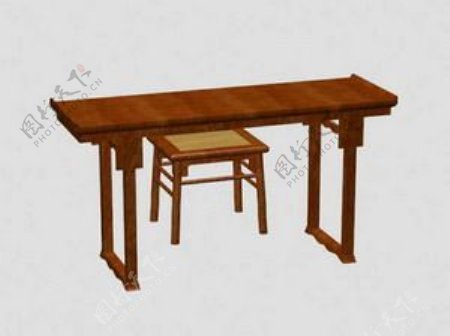 中式桌子3d模型家具效果图52
