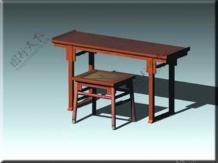 中式凳子3d模型家具3d模型1