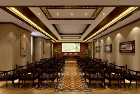 中式酒店会议室图片