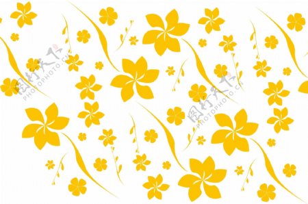 黄色的花无缝花纹背景矢量