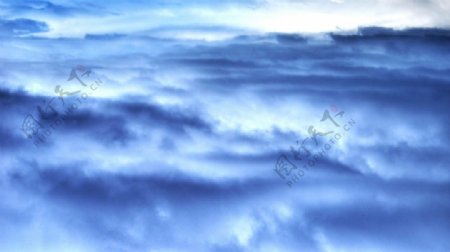 美丽壮观的蓝色云海摄影素材