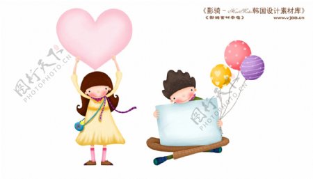 HanMaker韩国设计素材库背景卡通漫画可爱梦幻儿童孩子女孩男孩甜蜜
