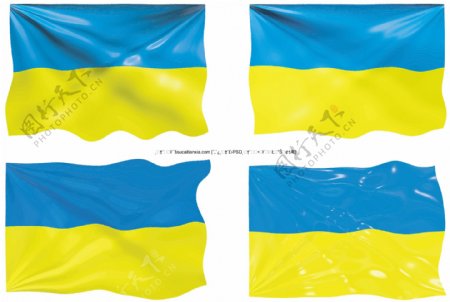 乌克兰国旗国徽版图矢量素材