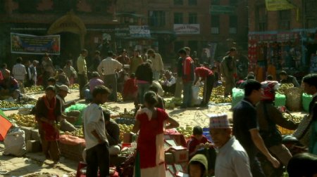 在村里的广场在尼泊尔的股票市场的录像