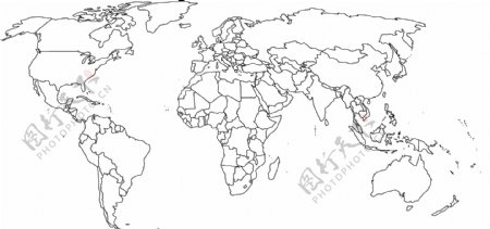 大量的详细的世界地图矢量图形