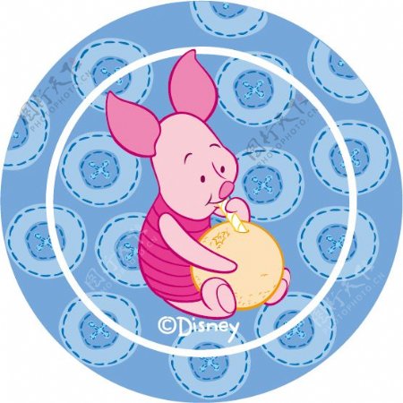 印花矢量图动物小猪Piglet卡通免费素材