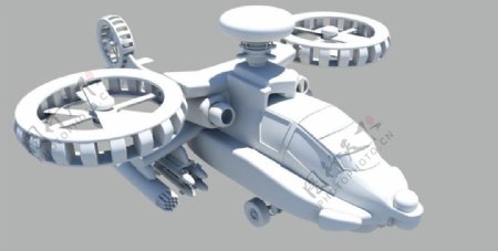 直升飞机maya模型图片