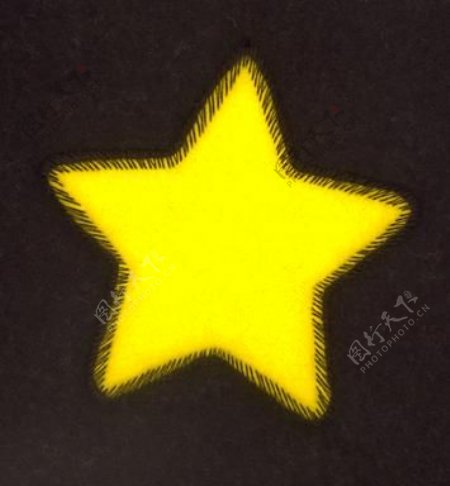 绣花色彩图标中国五角星免费素材