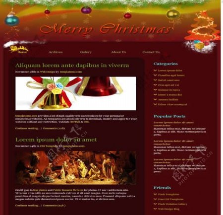 国外圣诞节网站模版