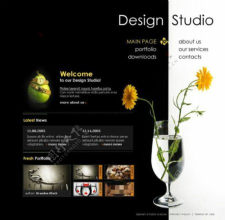 鲜花设计网站psd模板