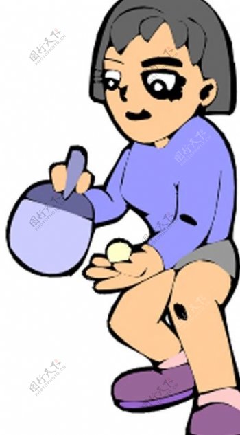 乒乓球卡通运动人物图片
