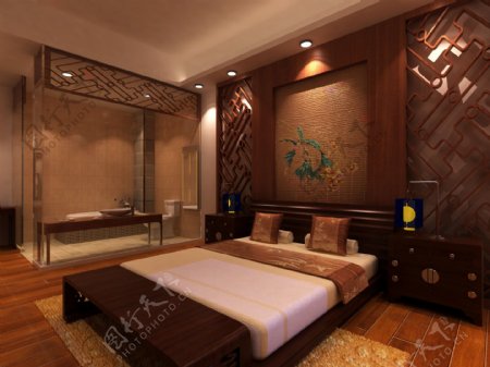 中式酒店套房卧室图片