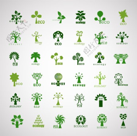 创新生态树矢量图标