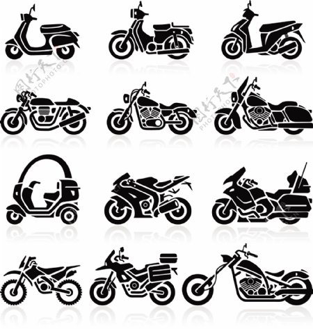 9款摩托车剪影
