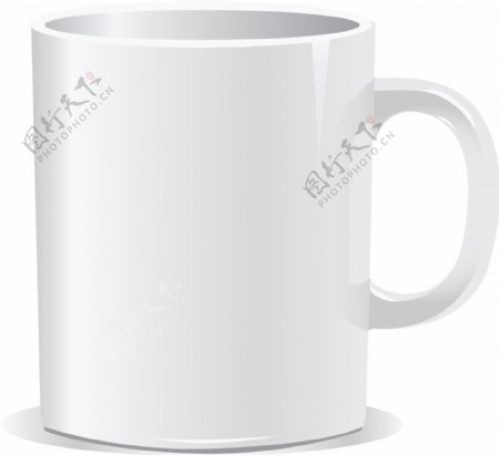 纹理的白色陶瓷咖啡杯矢量素材
