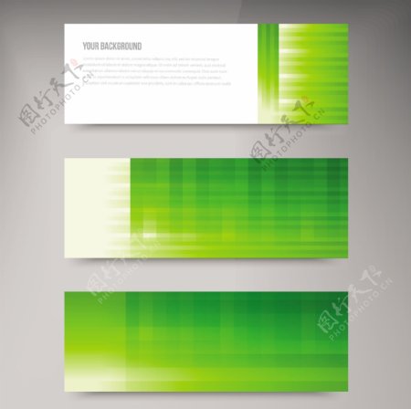 绿色梦幻横幅设计矢量素材