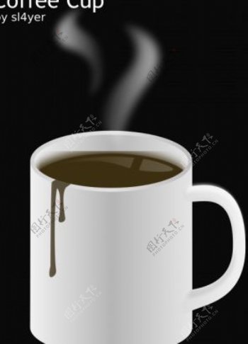 一杯热咖啡矢量图像
