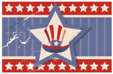 老式的美国国旗的主题设计背景矢量