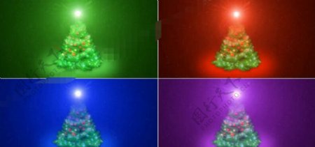 发光的彩色圣诞树AE源文件