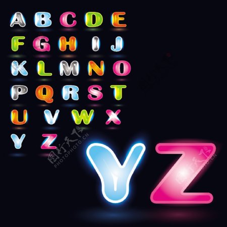 各种鲜艳的字母设计向量集03