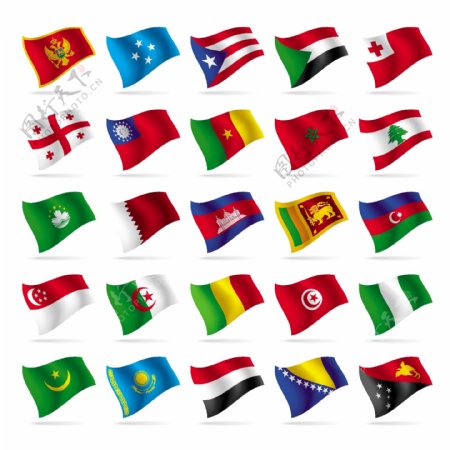 不同的世界国旗元素矢量图04