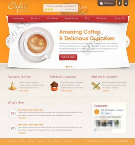 咖啡馆HTML5饮料网站模板
