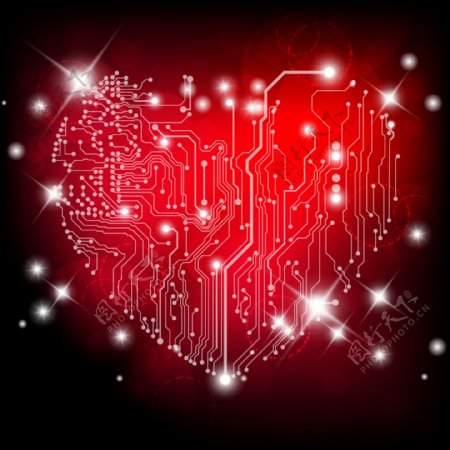 浪漫爱心情人节背景矢量图AI