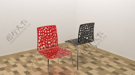 黑色和红色的反式椅