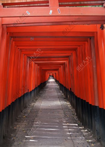 红色木走廊
