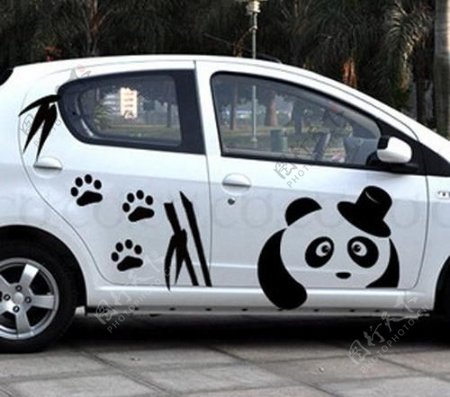 熊猫汽车贴图片